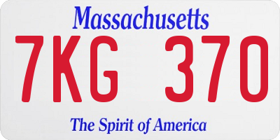 MA license plate 7KG370