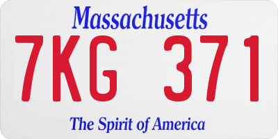 MA license plate 7KG371