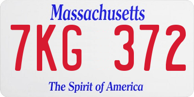 MA license plate 7KG372
