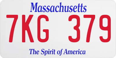 MA license plate 7KG379