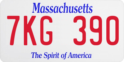 MA license plate 7KG390