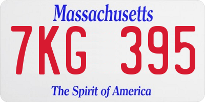 MA license plate 7KG395