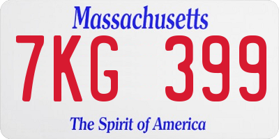 MA license plate 7KG399
