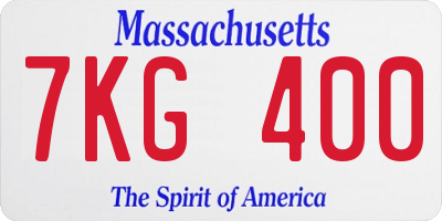 MA license plate 7KG400