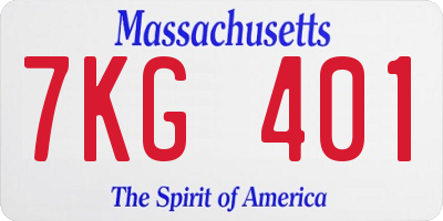 MA license plate 7KG401