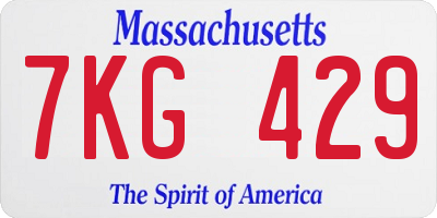 MA license plate 7KG429