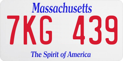 MA license plate 7KG439
