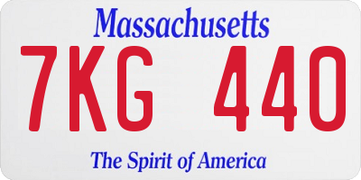 MA license plate 7KG440
