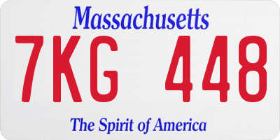 MA license plate 7KG448