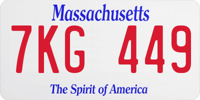 MA license plate 7KG449