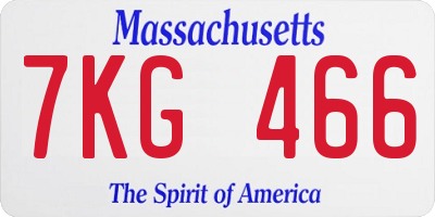 MA license plate 7KG466