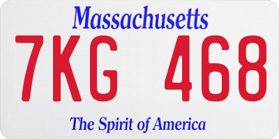 MA license plate 7KG468