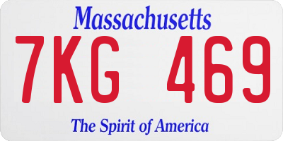 MA license plate 7KG469