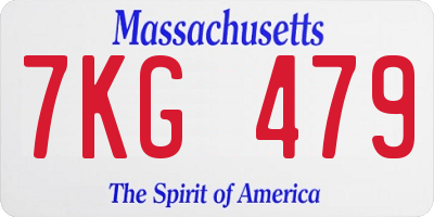 MA license plate 7KG479