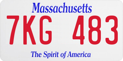 MA license plate 7KG483