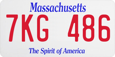 MA license plate 7KG486