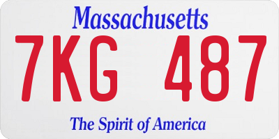 MA license plate 7KG487