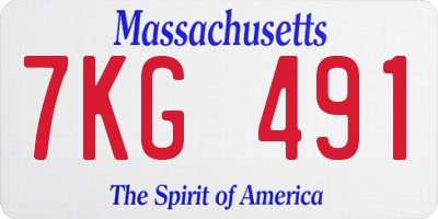 MA license plate 7KG491