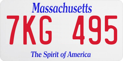 MA license plate 7KG495