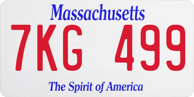 MA license plate 7KG499