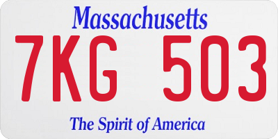 MA license plate 7KG503