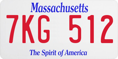 MA license plate 7KG512
