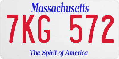 MA license plate 7KG572