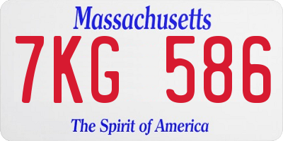 MA license plate 7KG586