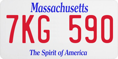MA license plate 7KG590
