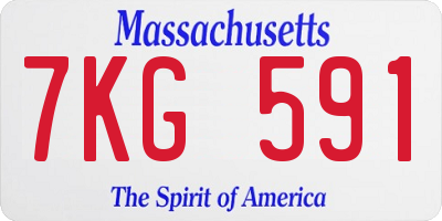 MA license plate 7KG591