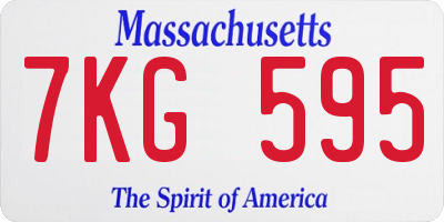 MA license plate 7KG595