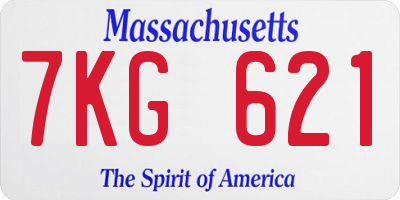 MA license plate 7KG621
