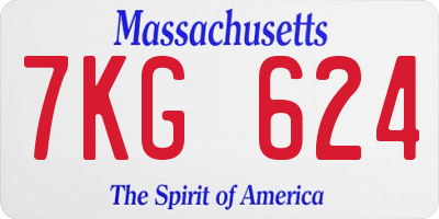 MA license plate 7KG624