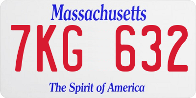 MA license plate 7KG632
