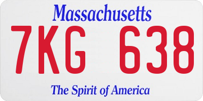 MA license plate 7KG638