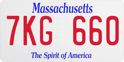 MA license plate 7KG660