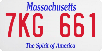 MA license plate 7KG661