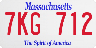 MA license plate 7KG712