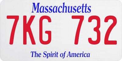 MA license plate 7KG732