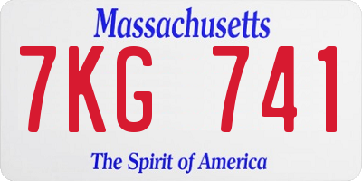 MA license plate 7KG741