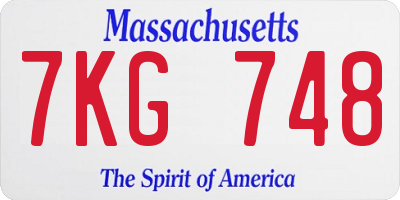 MA license plate 7KG748