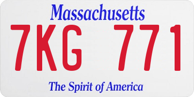 MA license plate 7KG771