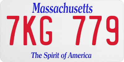 MA license plate 7KG779