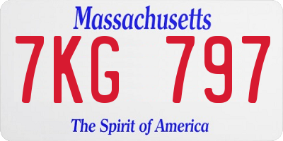 MA license plate 7KG797