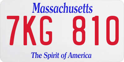 MA license plate 7KG810