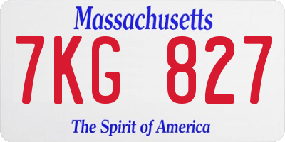 MA license plate 7KG827