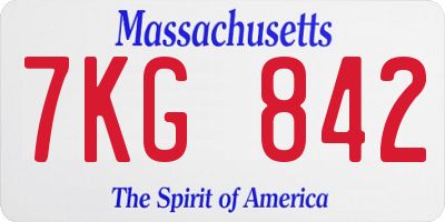 MA license plate 7KG842