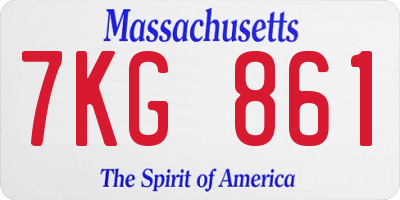 MA license plate 7KG861