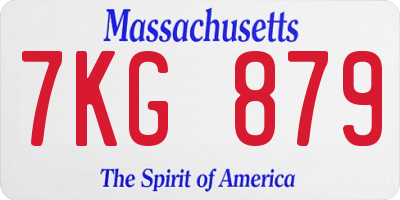 MA license plate 7KG879