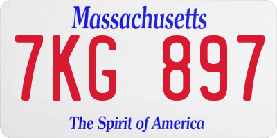 MA license plate 7KG897